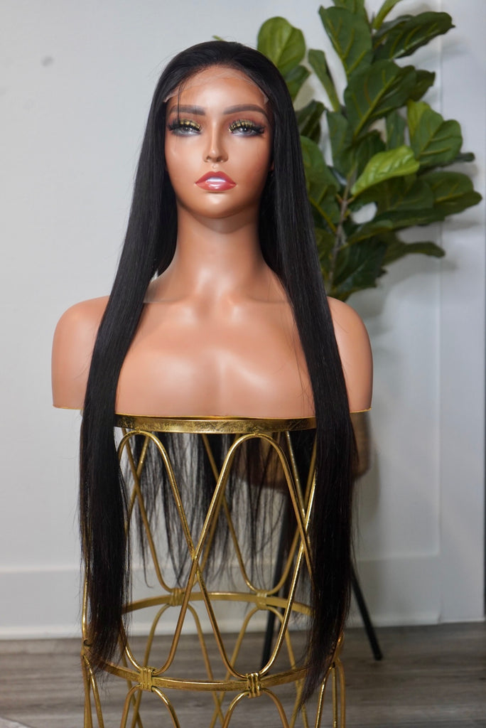 straight frontal wig styles